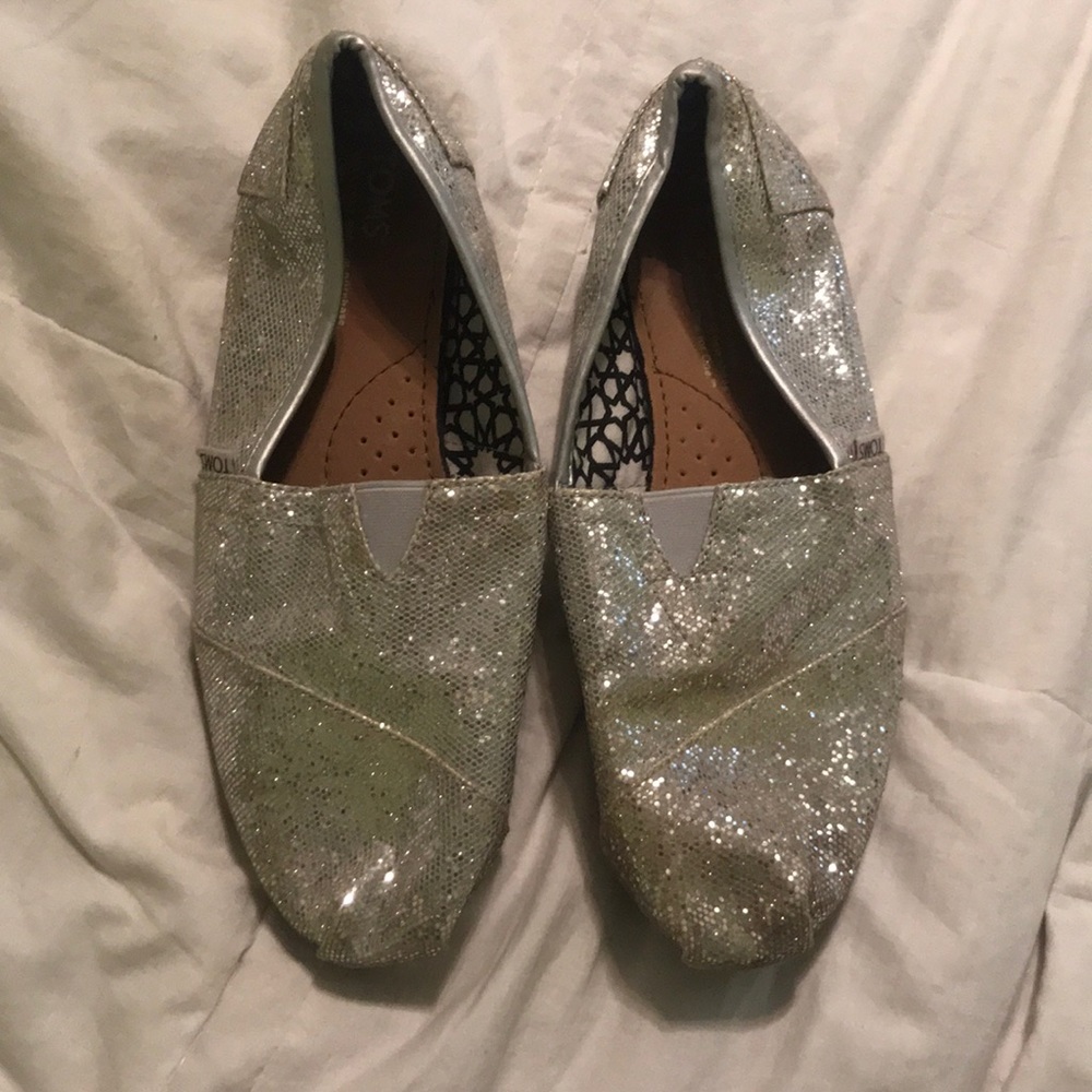 Silver Sparkly Toms